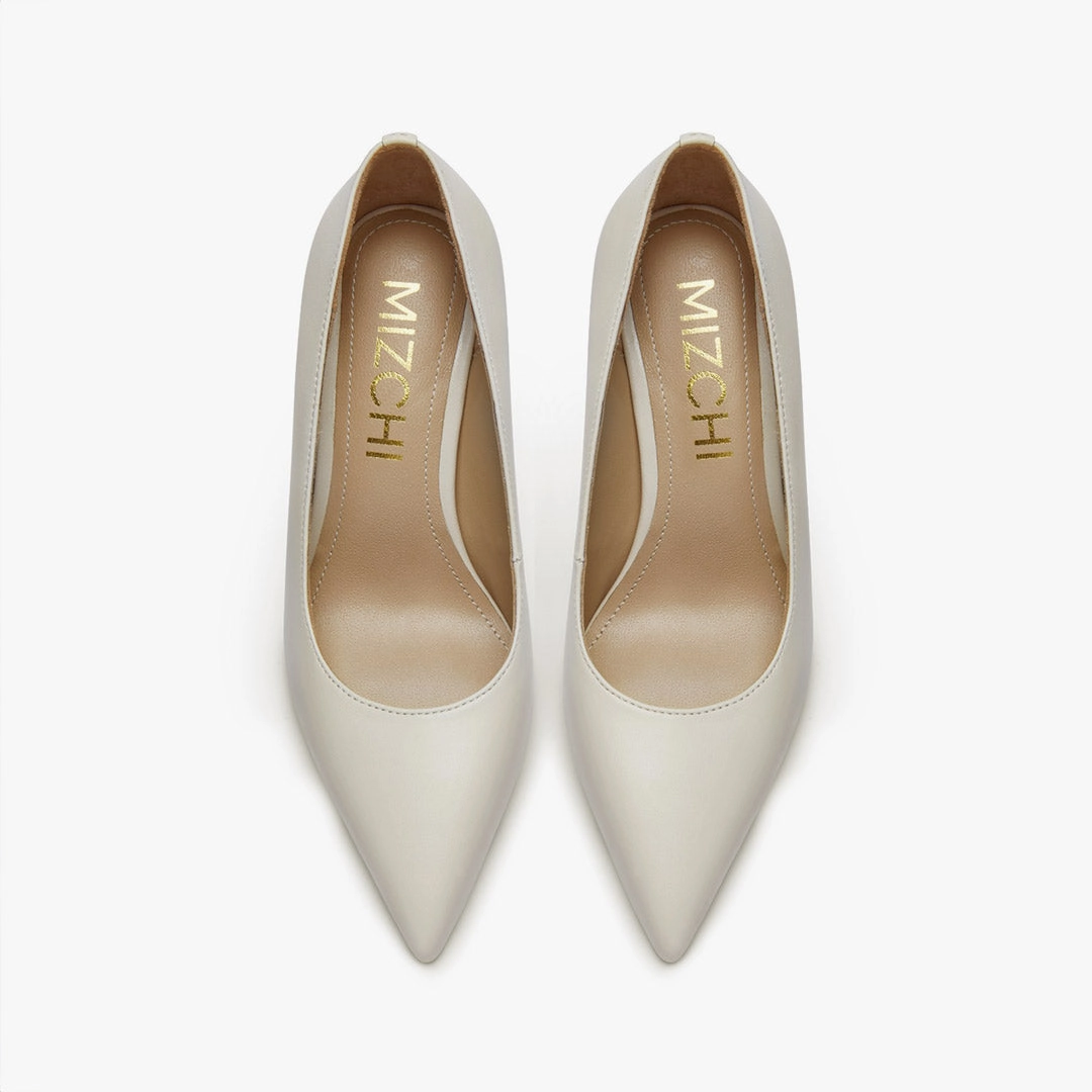 *Kayte - Ivory Leather Classic Pumps