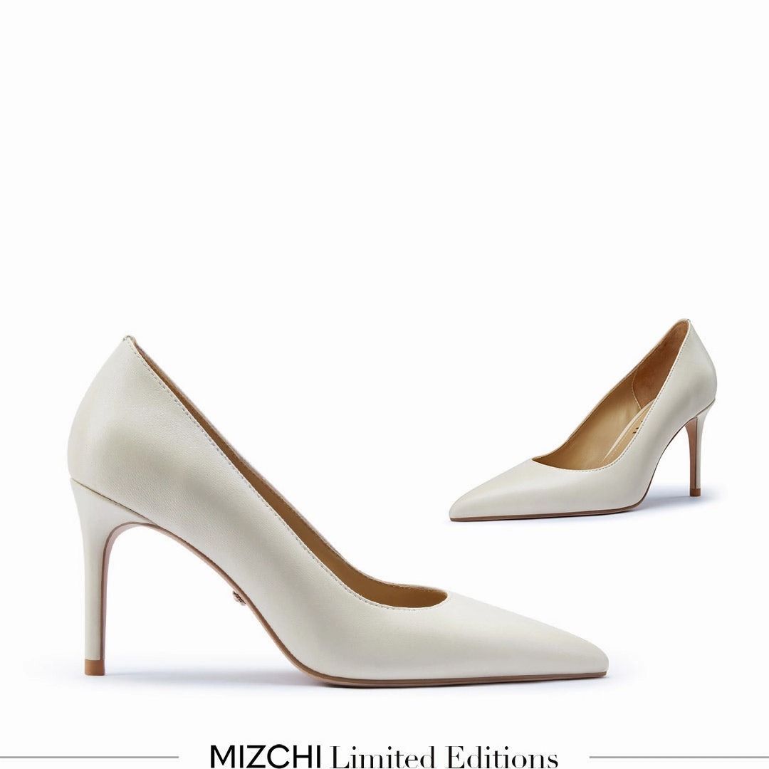 *Kayte - Ivory Leather Classic Pumps