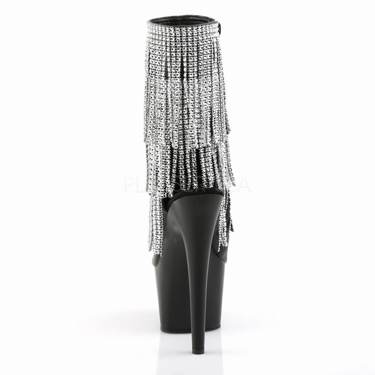 ADORE-1024RSF  Black Faux Leather-Silver/Black Matte