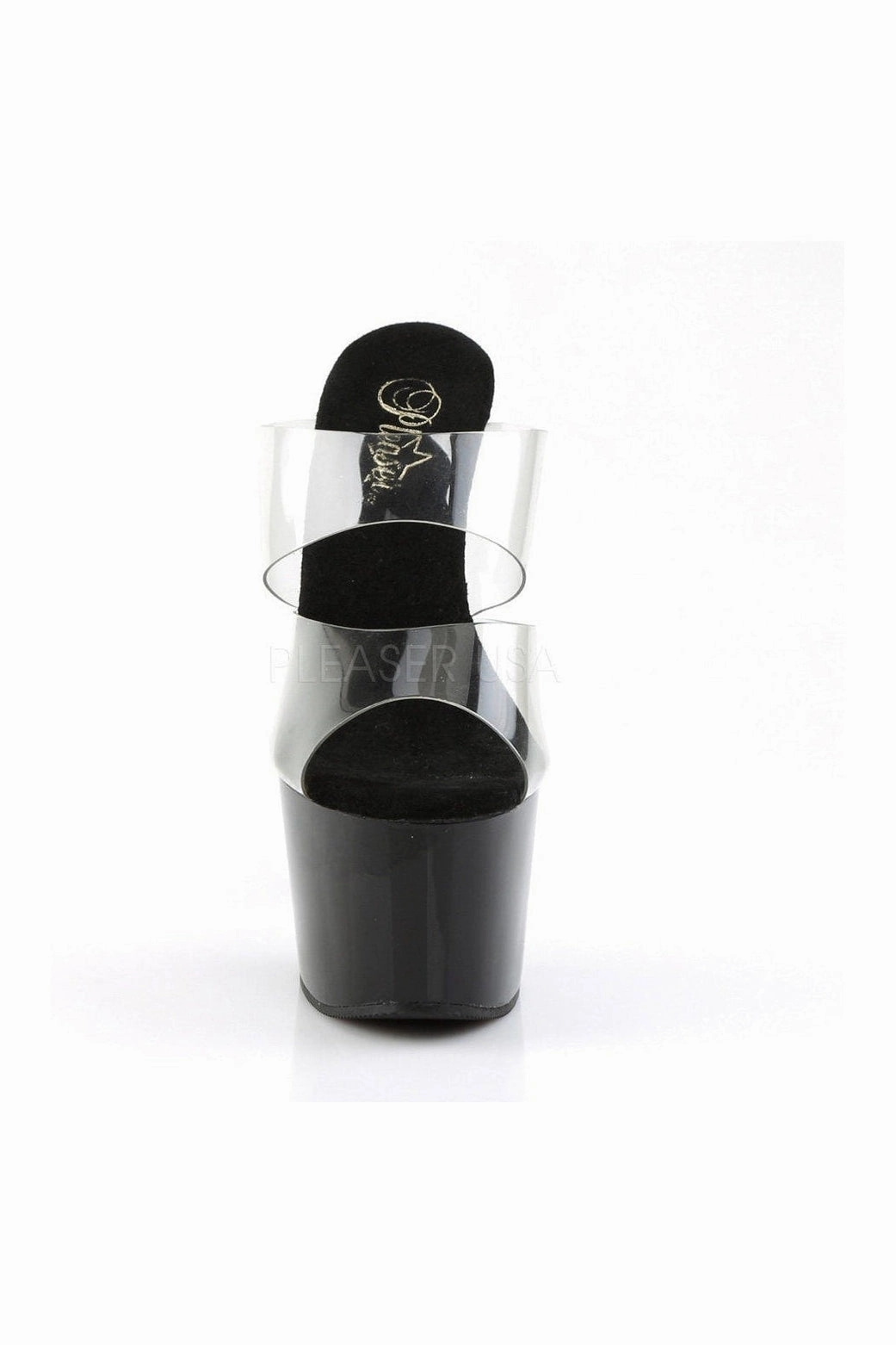 ADORE-702 Platform Slide  | Black Vinyl