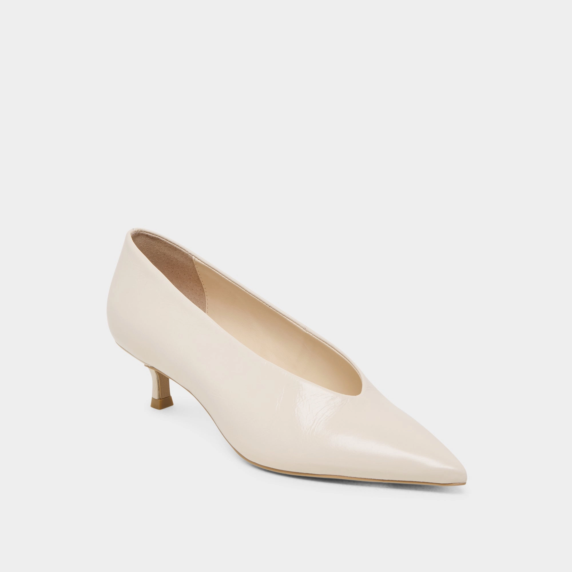 ALWYN HEELS BONE CRINKLE PATENT