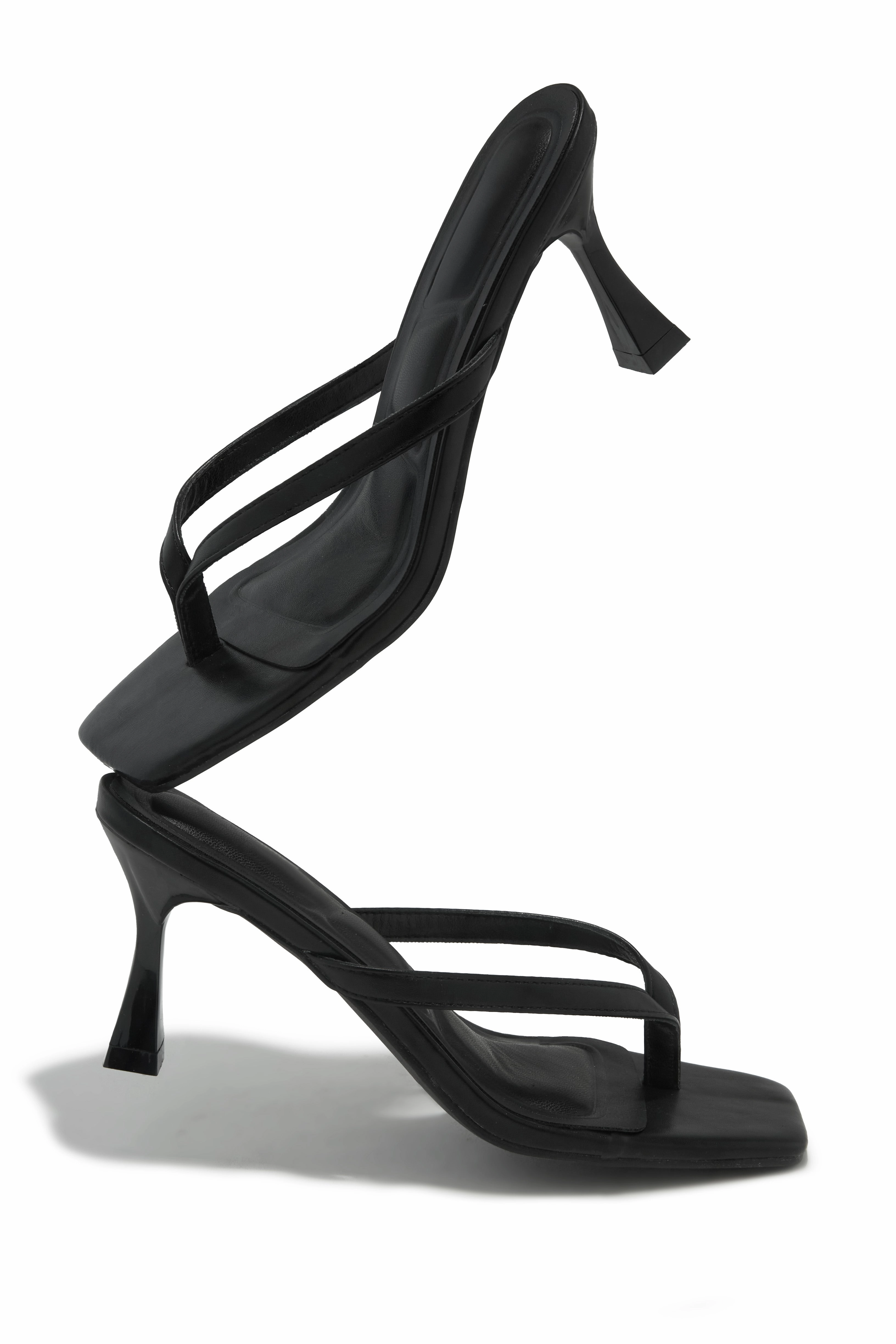 Angelie Mid Heel Mules - Black