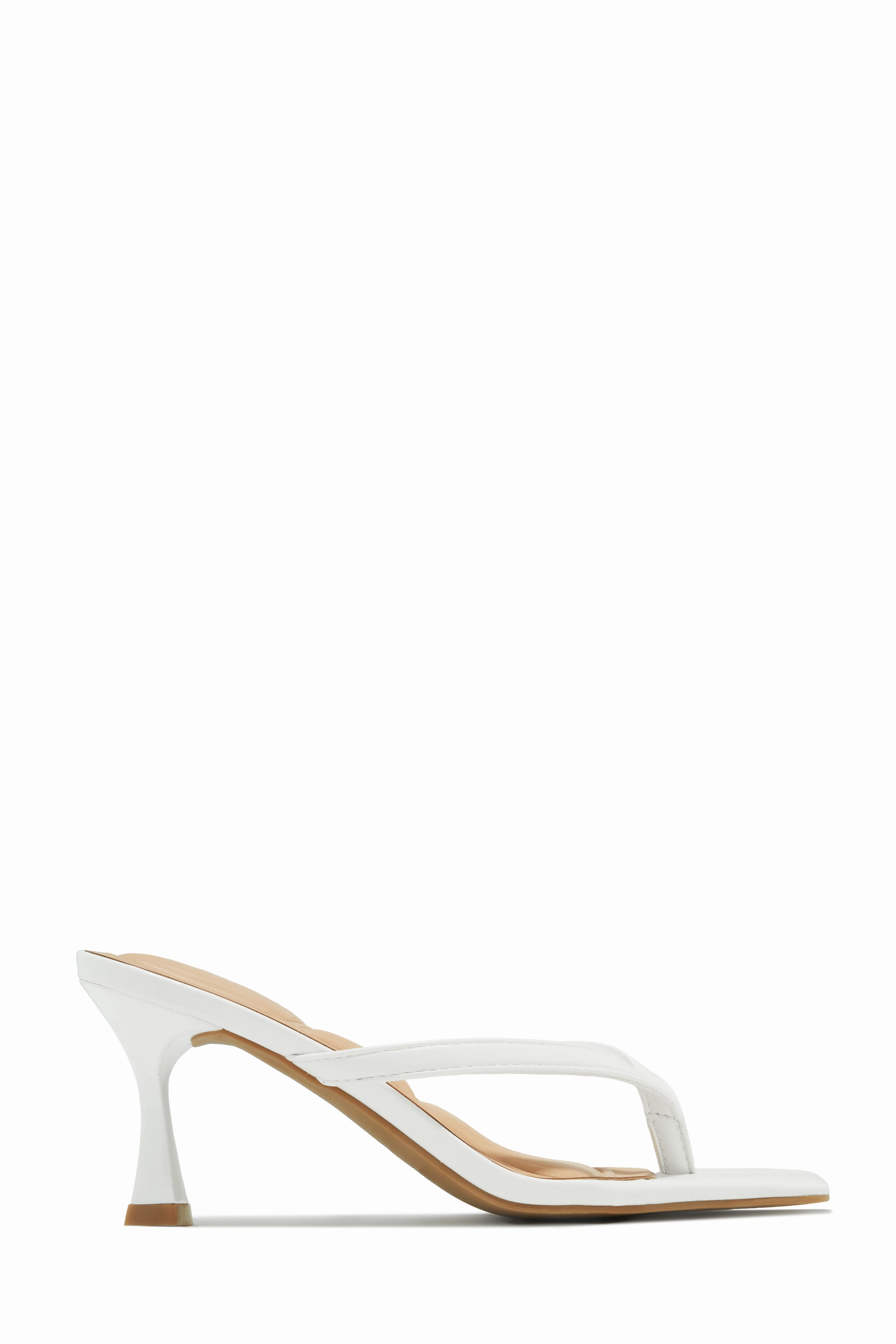 Angelie Mid Heel Mules - White