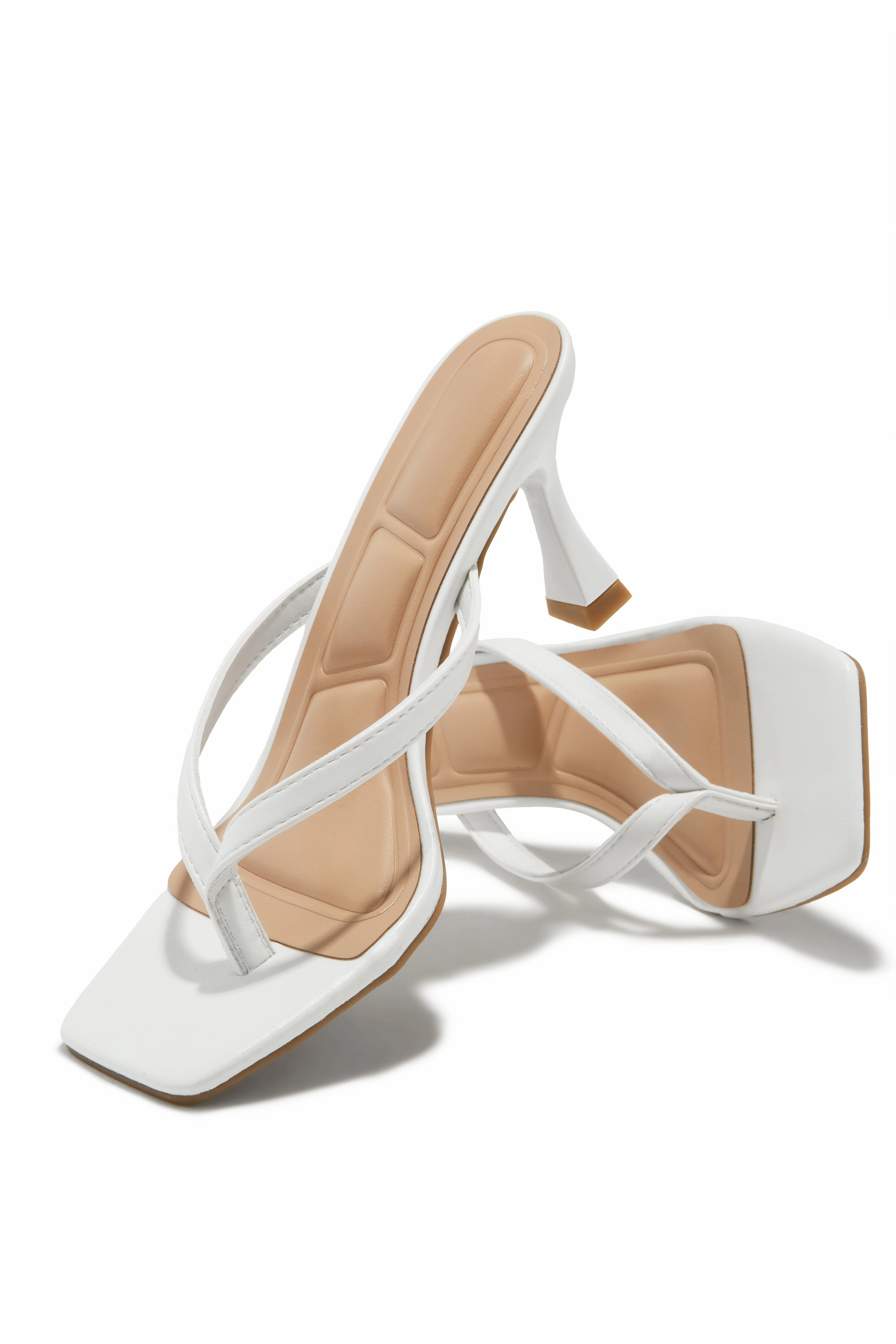 Angelie Mid Heel Mules - White