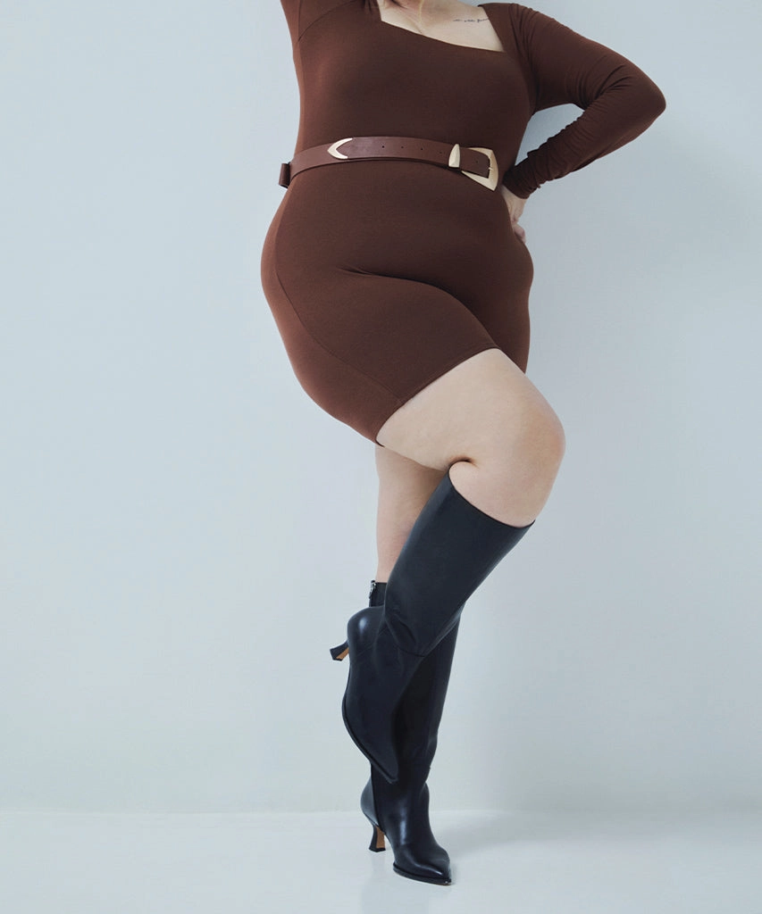 AUGGIE EXTRA WIDE CALF BOOTS BLACK LEATHER - re:vita