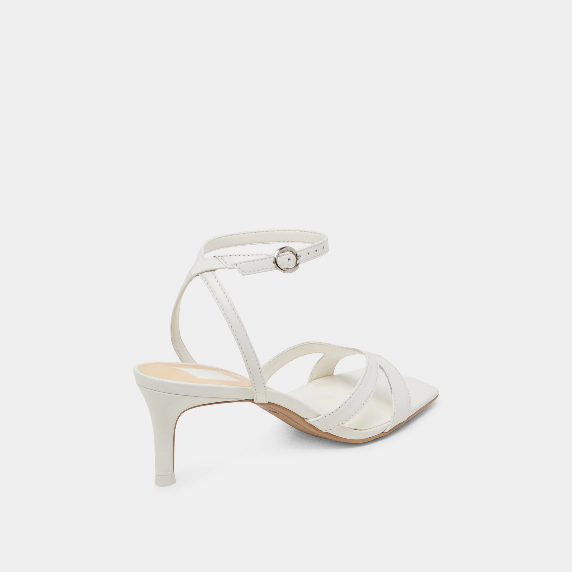 BECKI WIDE HEELS TRUE WHITE LEATHER