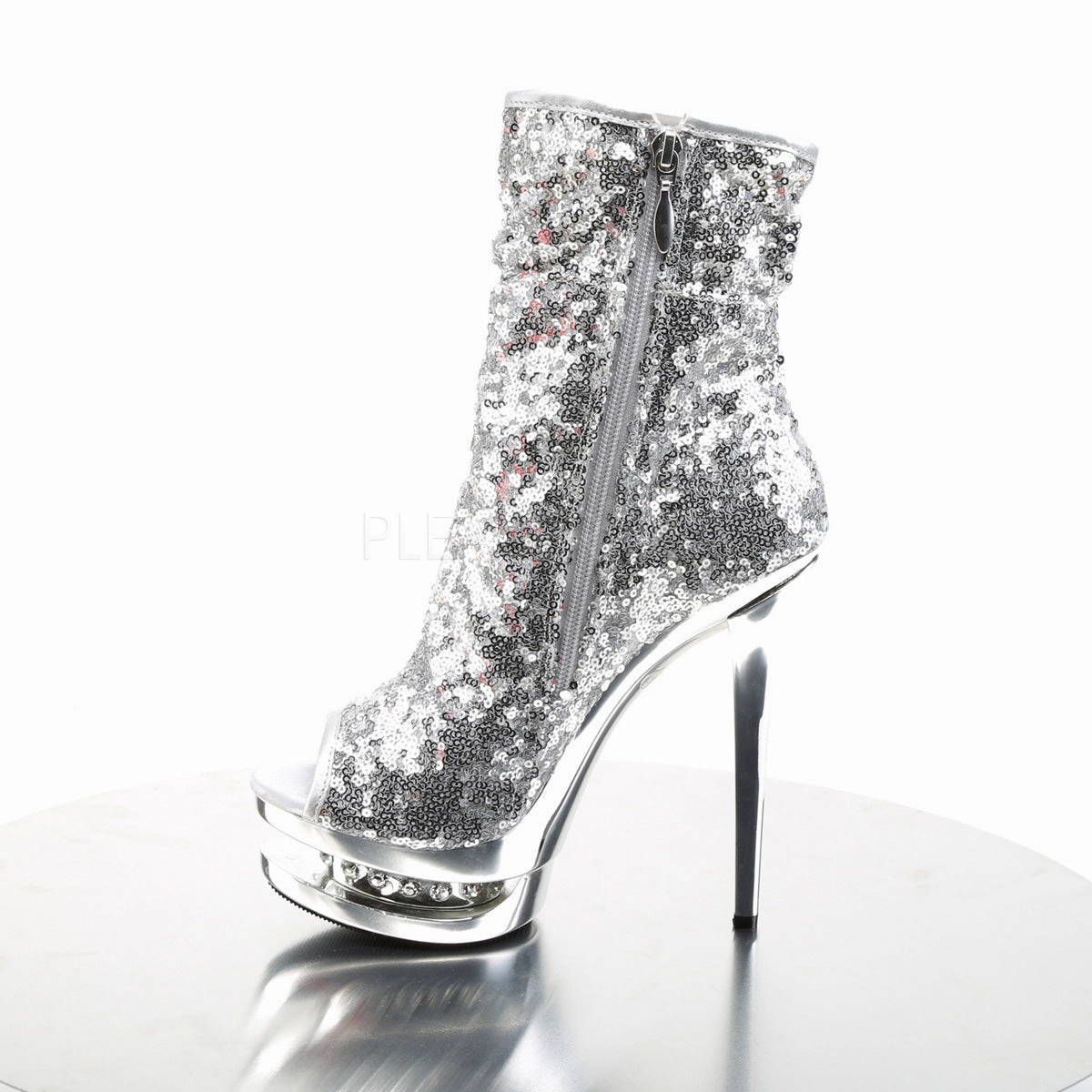 BLONDIE-R-1008  Silver Sequins/Silver Chrome