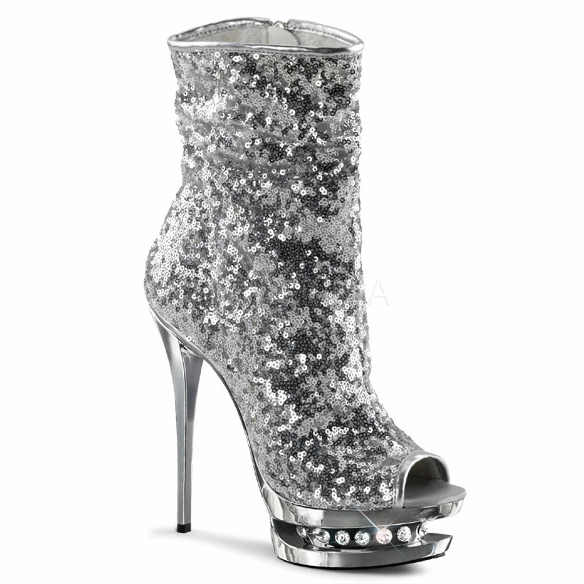 BLONDIE-R-1008  Silver Sequins/Silver Chrome