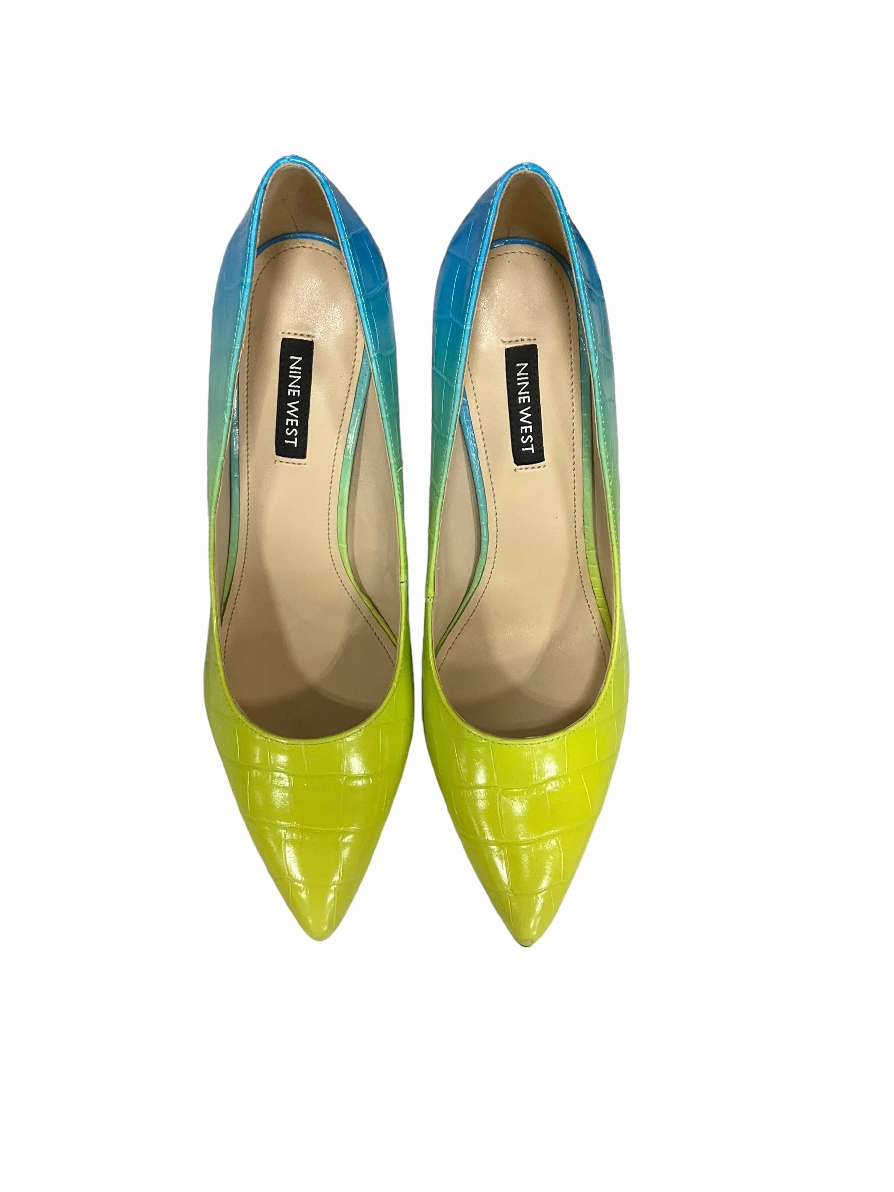 Blue & Green Shoes Heels Stiletto Nine West Apparel, Size 8.5