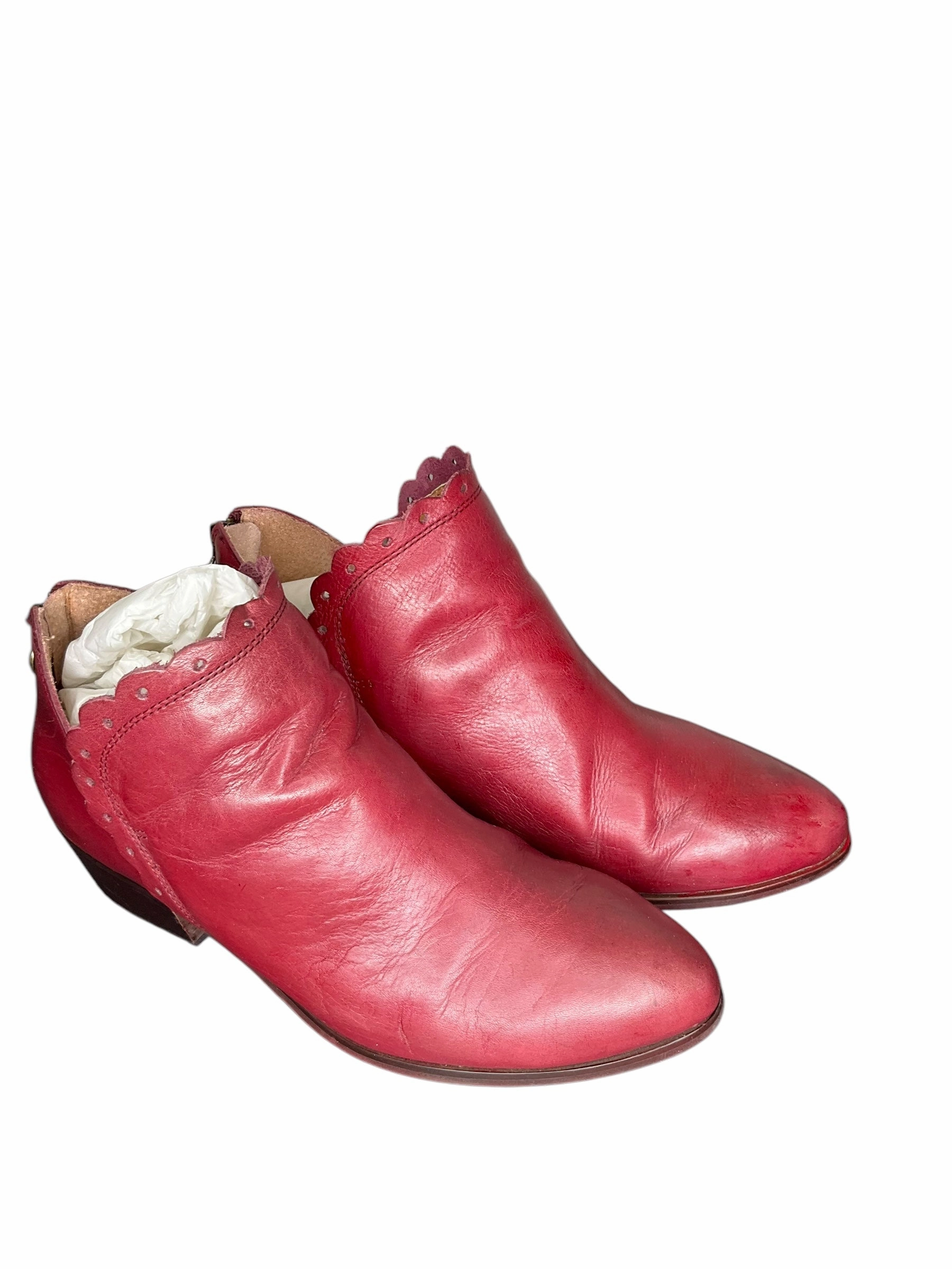 Boots Ankle Flats By Cmc In Red, Size: 10