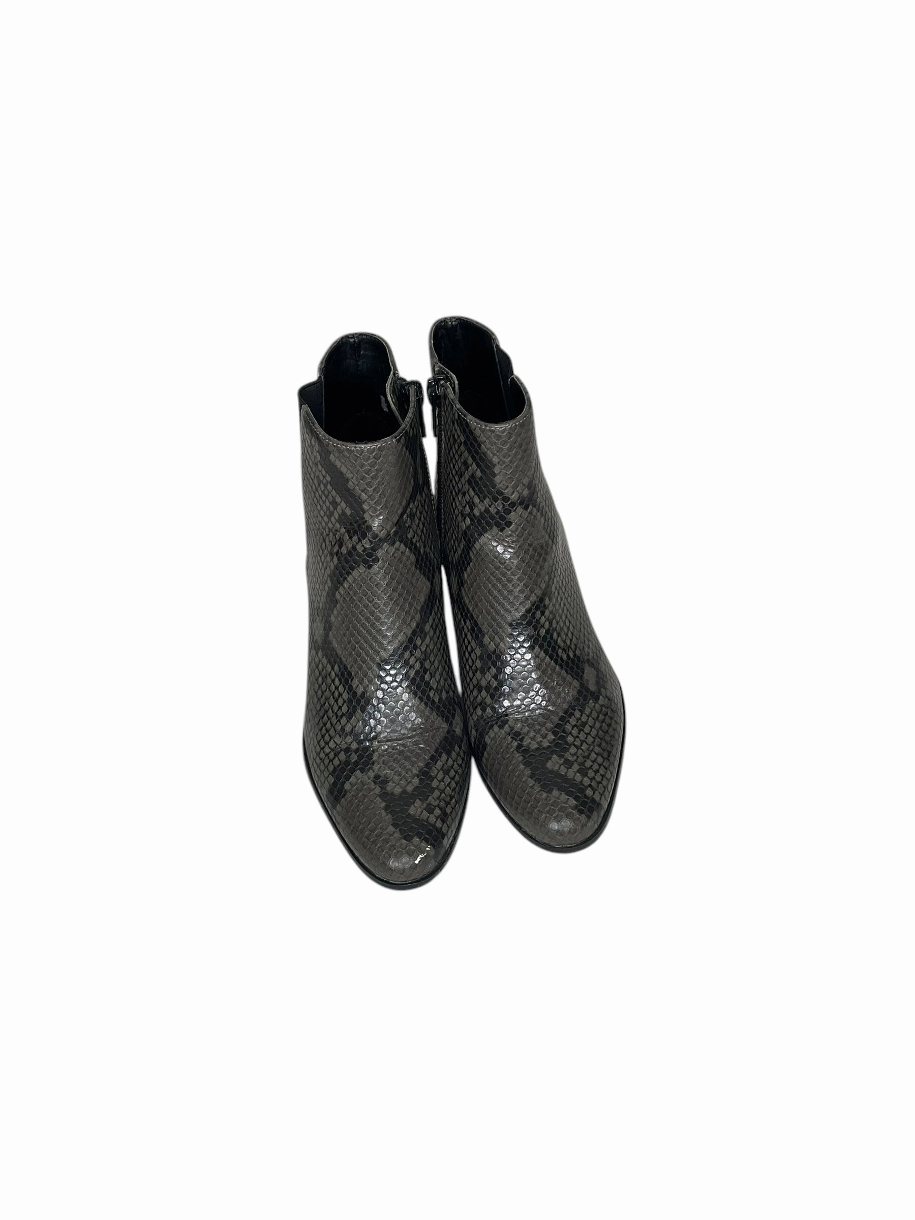 Boots Ankle Heels By Calvin Klein In Snakeskin Print, Size: 5.5