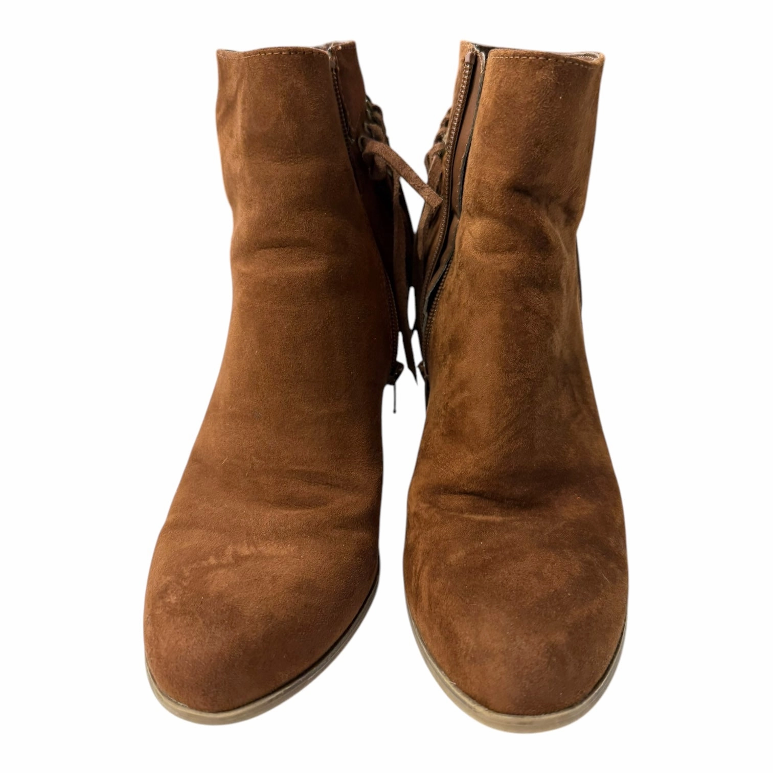 Boots Ankle Heels By Carlos By Carlos Santana In Brown, Size:8.5
