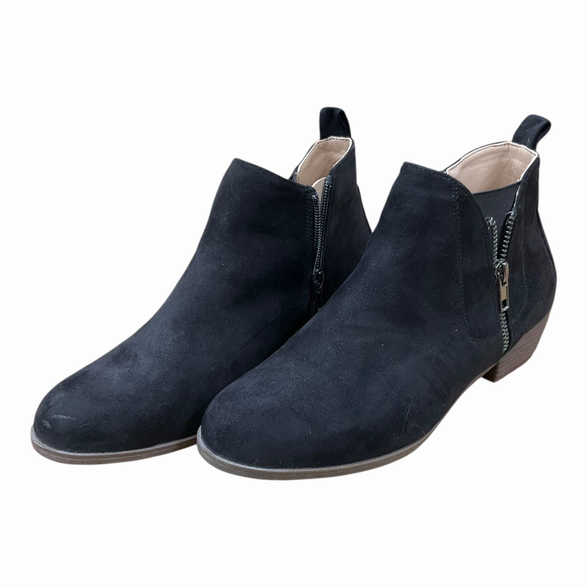Boots Ankle Heels By Clothes Mentor In Black, Size: 8.5