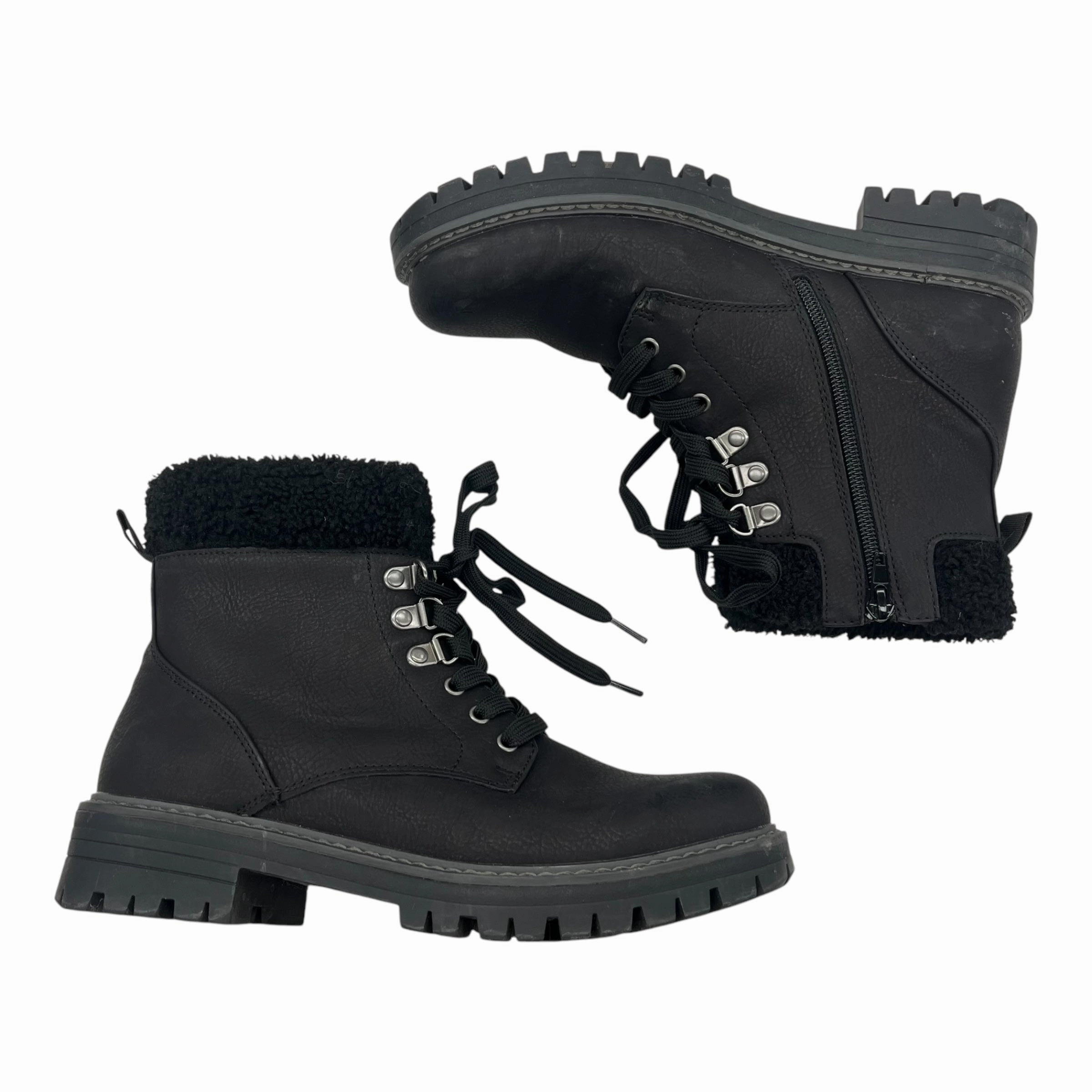 Boots Ankle Heels By Clothes Mentor In Black, Size:8