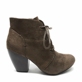 Boots Ankle Heels By Clothes Mentor In Brown, Size: 6.5