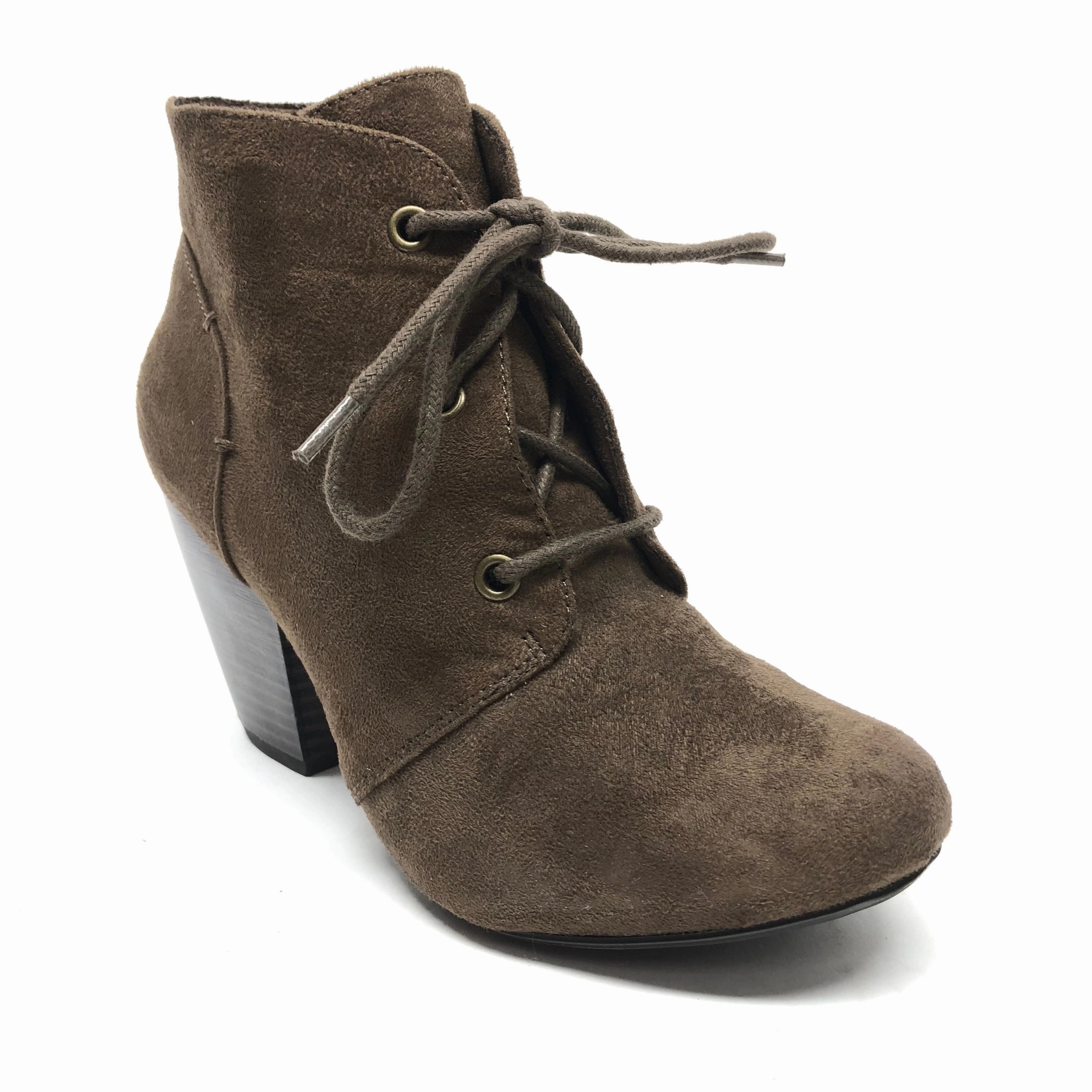 Boots Ankle Heels By Clothes Mentor In Brown, Size: 6.5