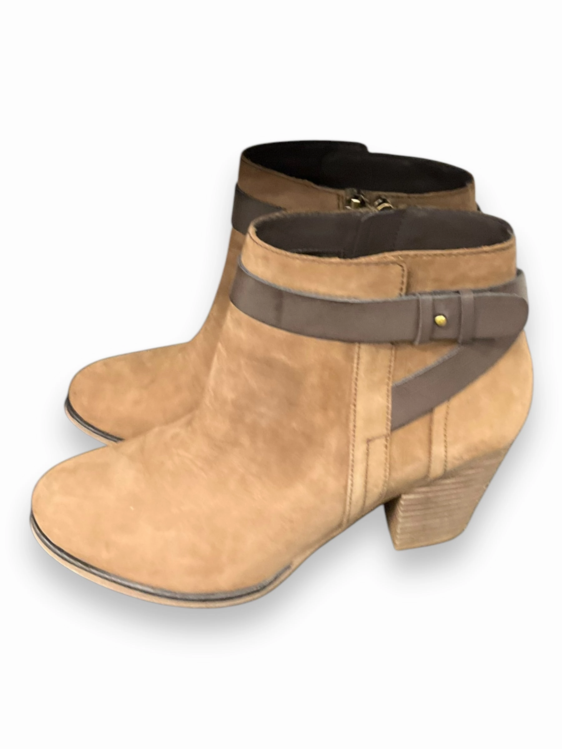 Boots Ankle Heels By Franco Sarto In Brown, Size: 8