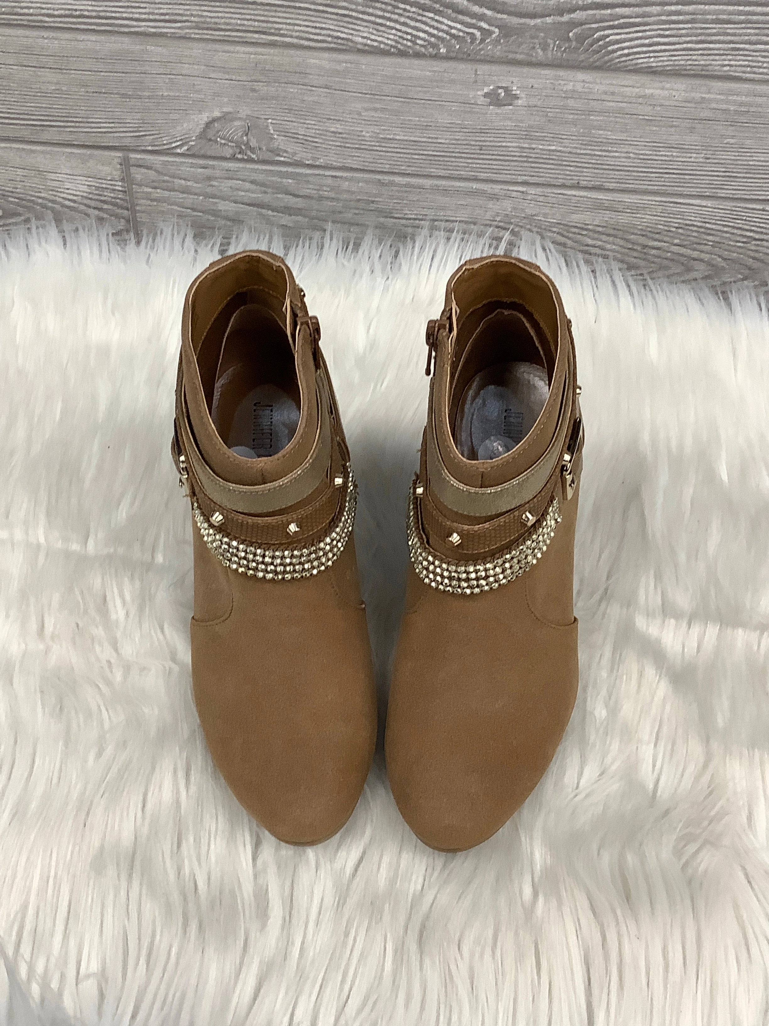 Boots Ankle Heels By Jennifer Lopez In Brown, Size: 6.5