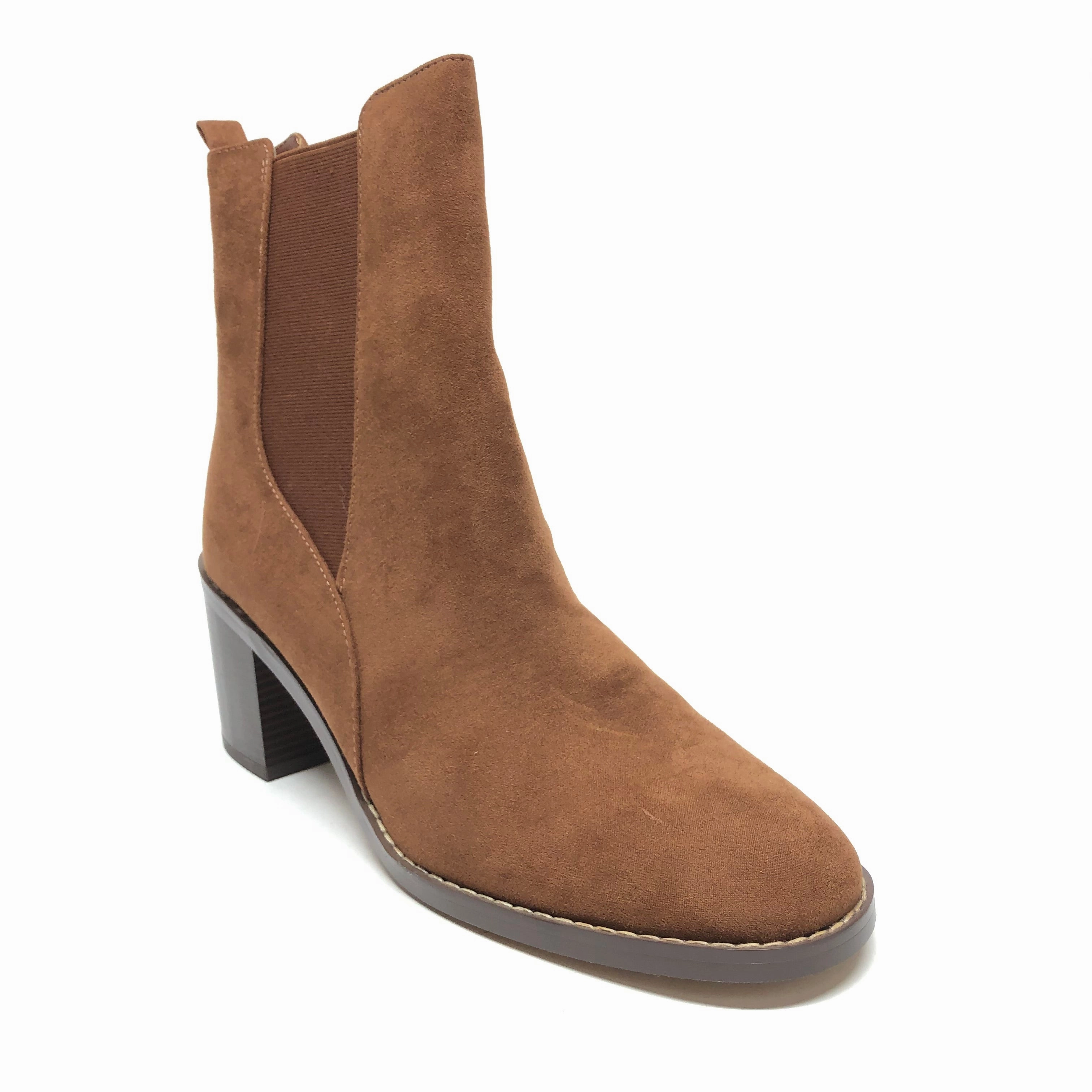 Boots Ankle Heels By Loft In Brown, Size: 11