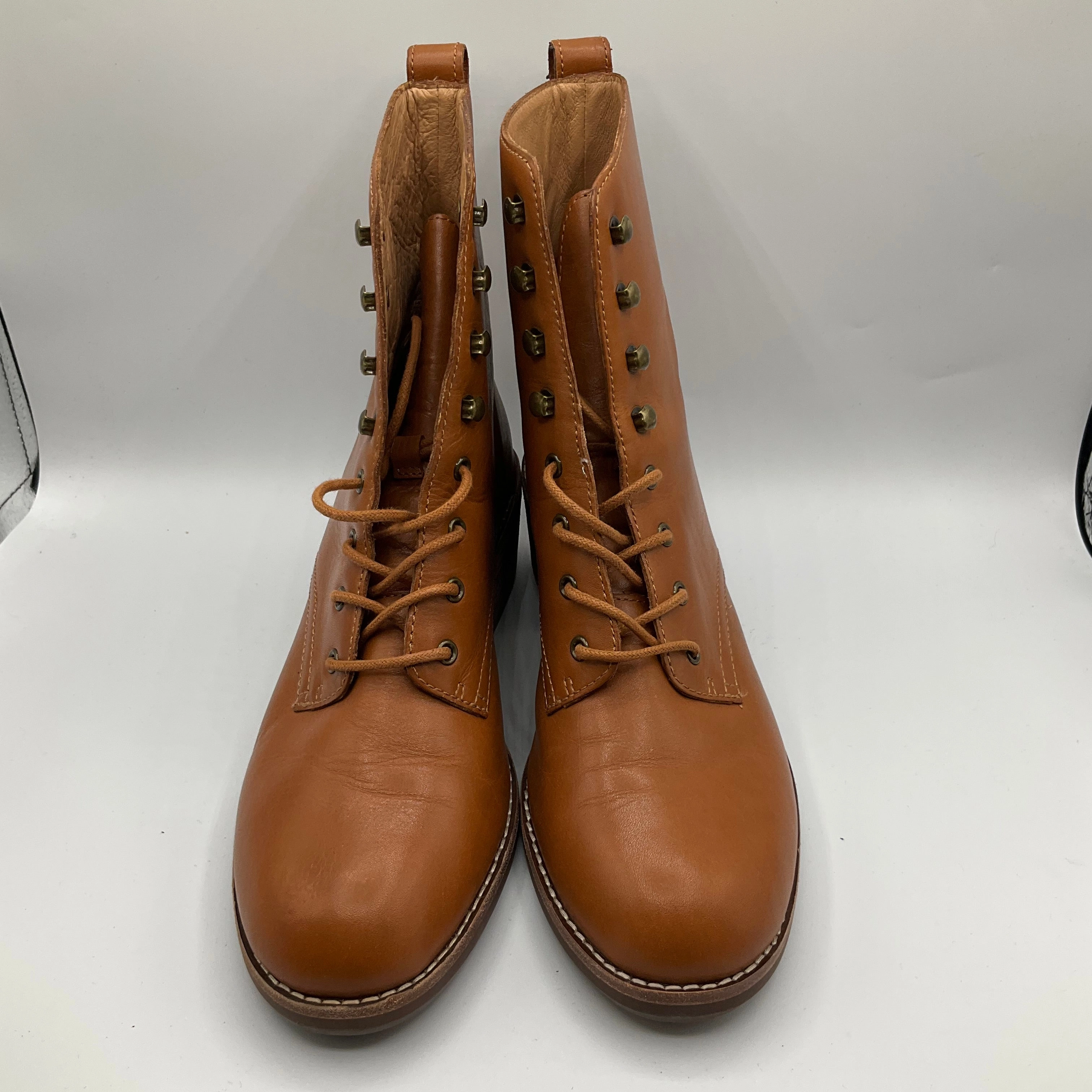 Boots Ankle Heels By Madewell In Brown, Size: 8