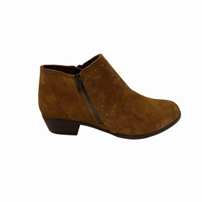 Boots Ankle Heels By Minnetonka In Brown, Size:10