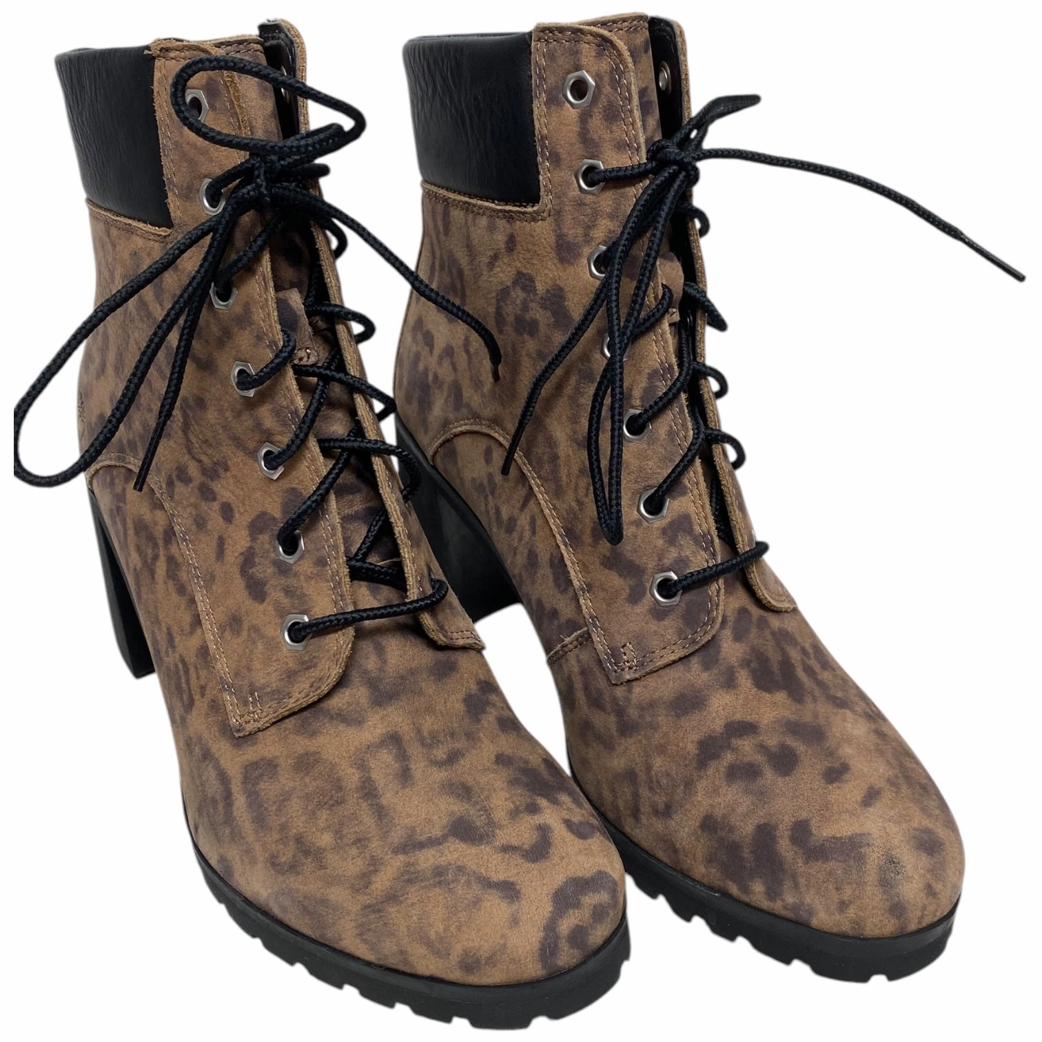 Boots Ankle Heels By Timberland In Animal Print, Size: 9