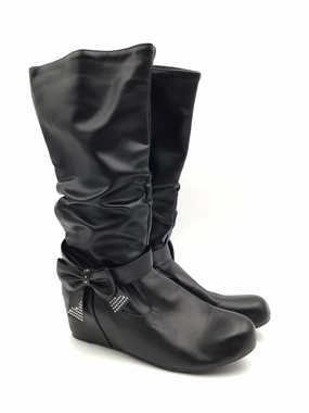Boots Knee Flats By Clothes Mentor In Black, Size: 9.5