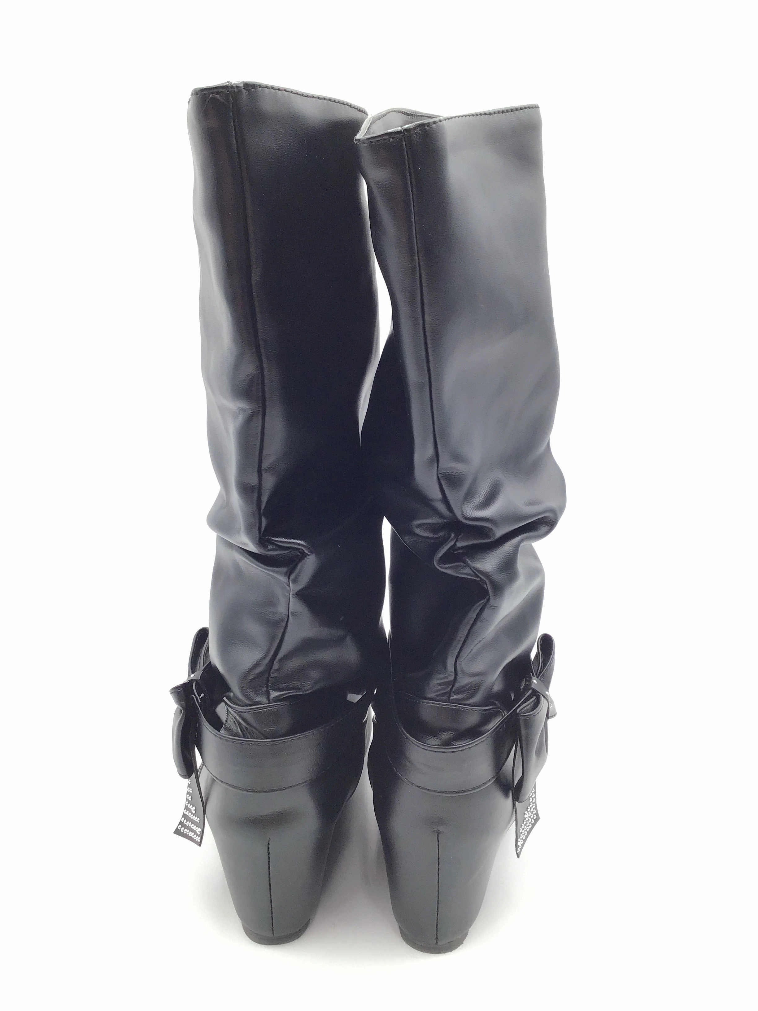 Boots Knee Flats By Clothes Mentor In Black, Size: 9.5