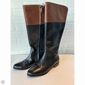 Boots Knee Flats By Cole-haan In Black & Brown, Size: 9