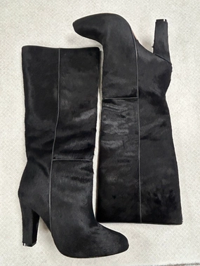 Boots Knee Heels By Clothes Mentor In Black, Size: 10.5