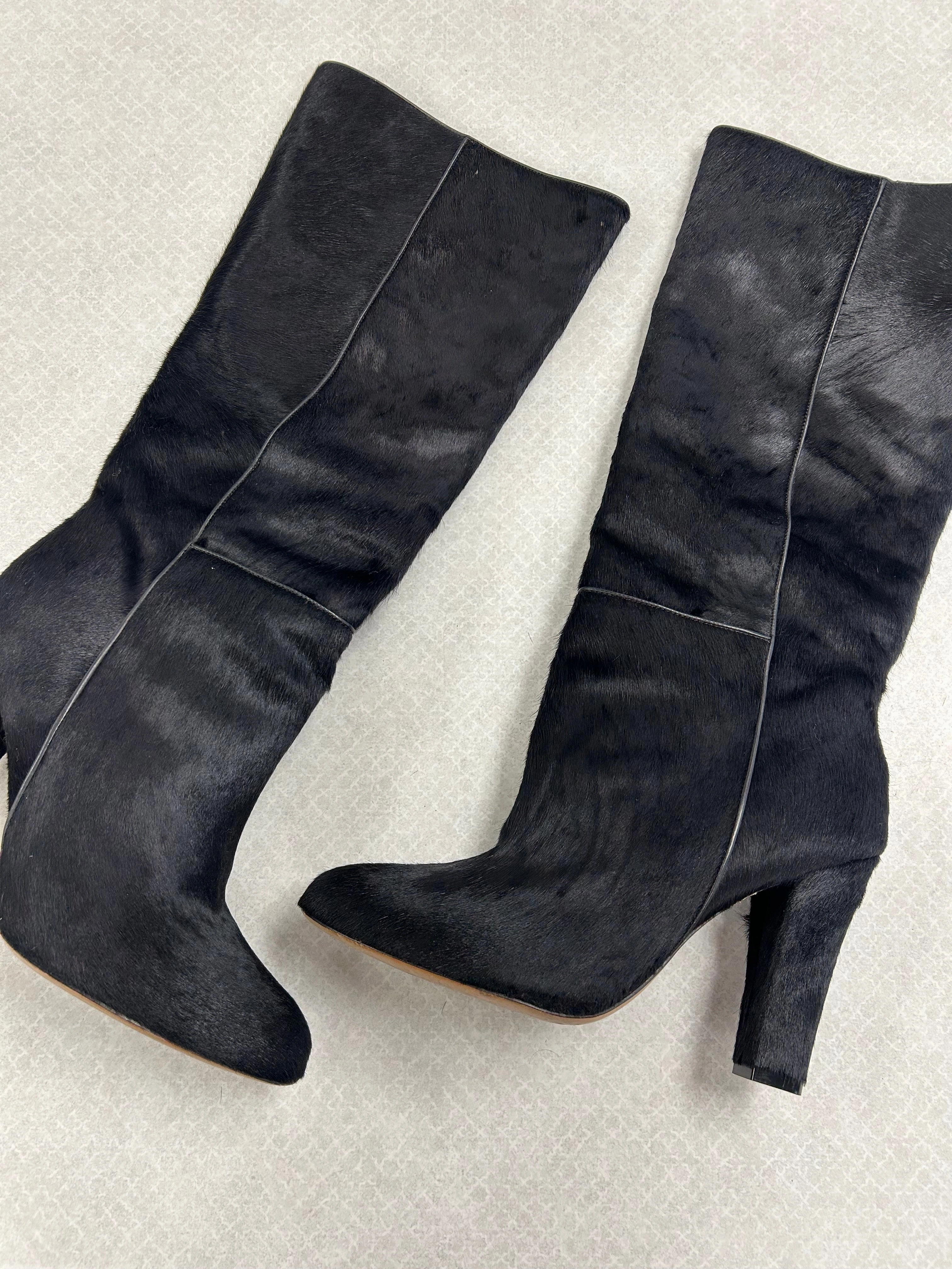 Boots Knee Heels By Clothes Mentor In Black, Size: 10.5