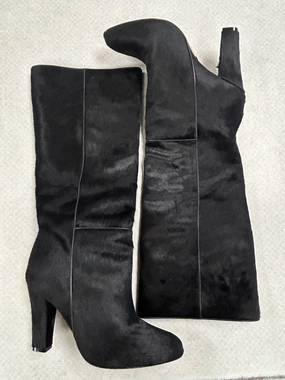 Boots Knee Heels By Clothes Mentor In Black, Size: 10.5