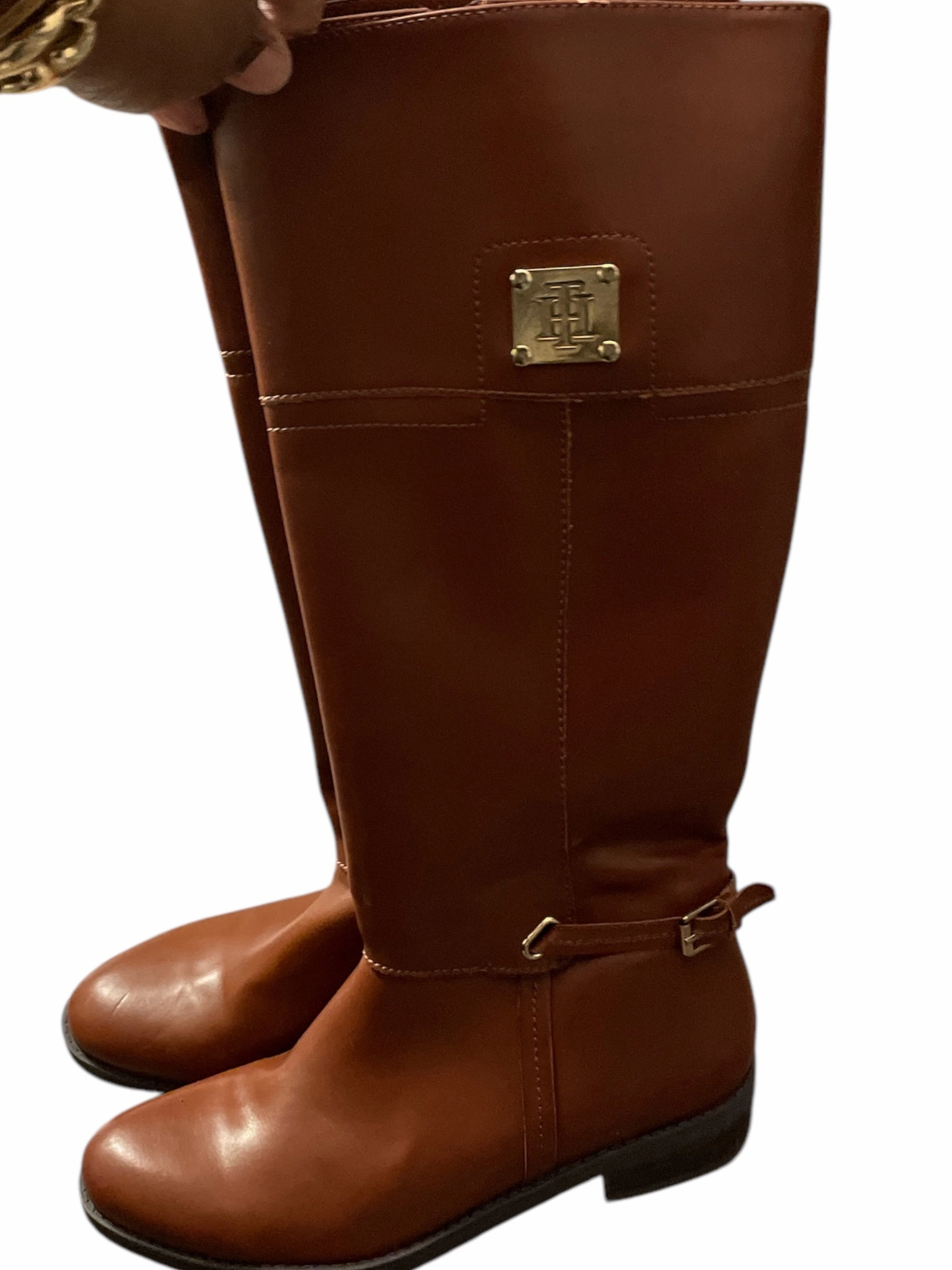 Boots Knee Heels By Tommy Hilfiger In Brown, Size: 8