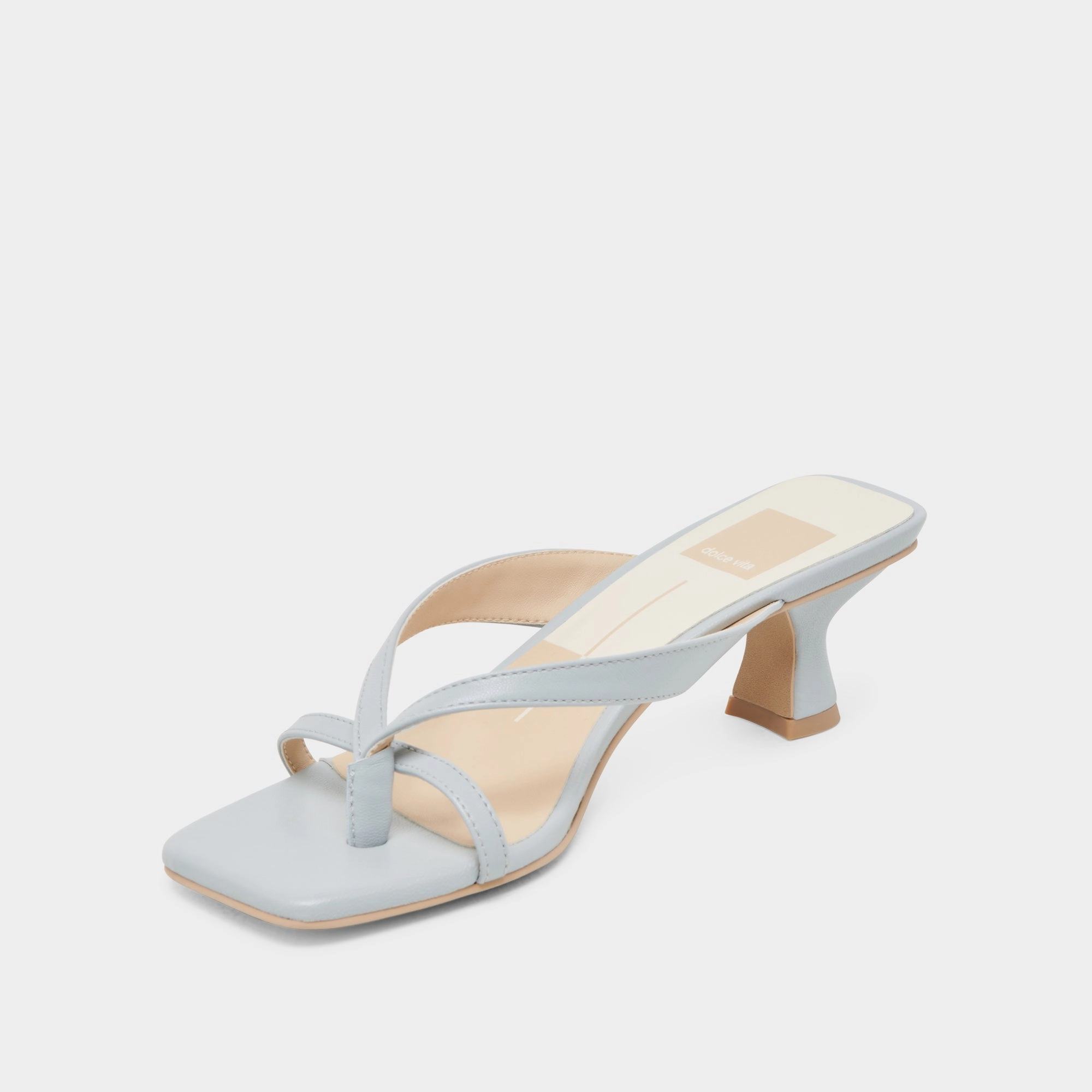 BREVEL WIDE HEELS LIGHT BLUE LEATHER