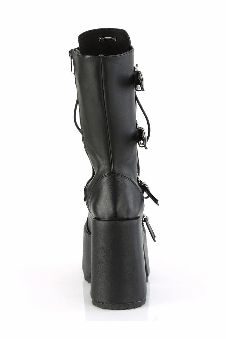 CAMEL-115 Black Vegan Leather Knee Boot