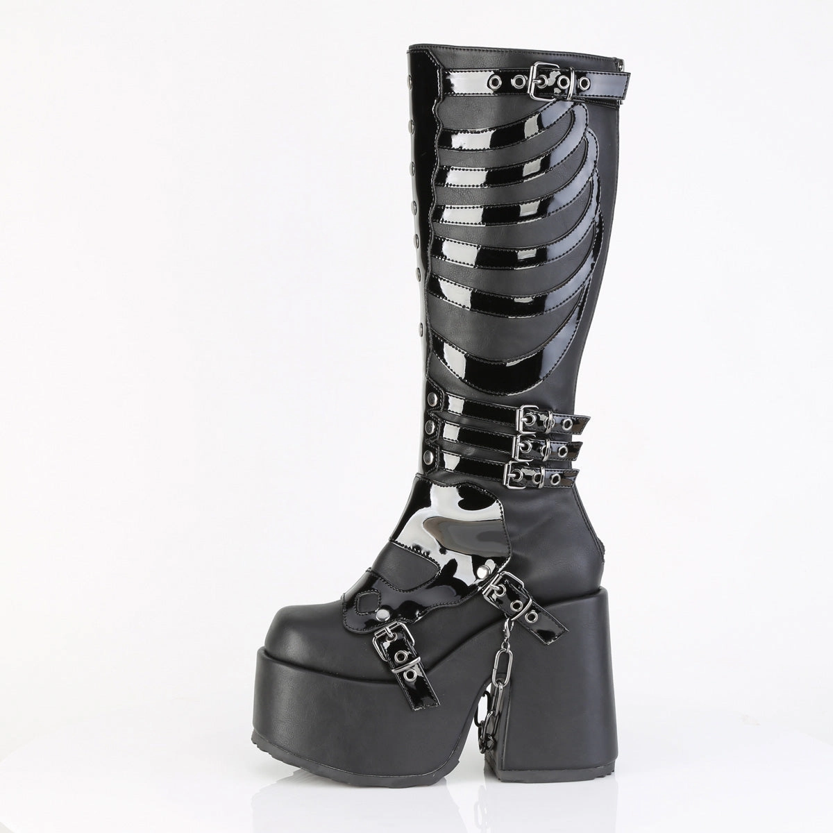 CAMEL-235  Black Vegan Leather-Patent