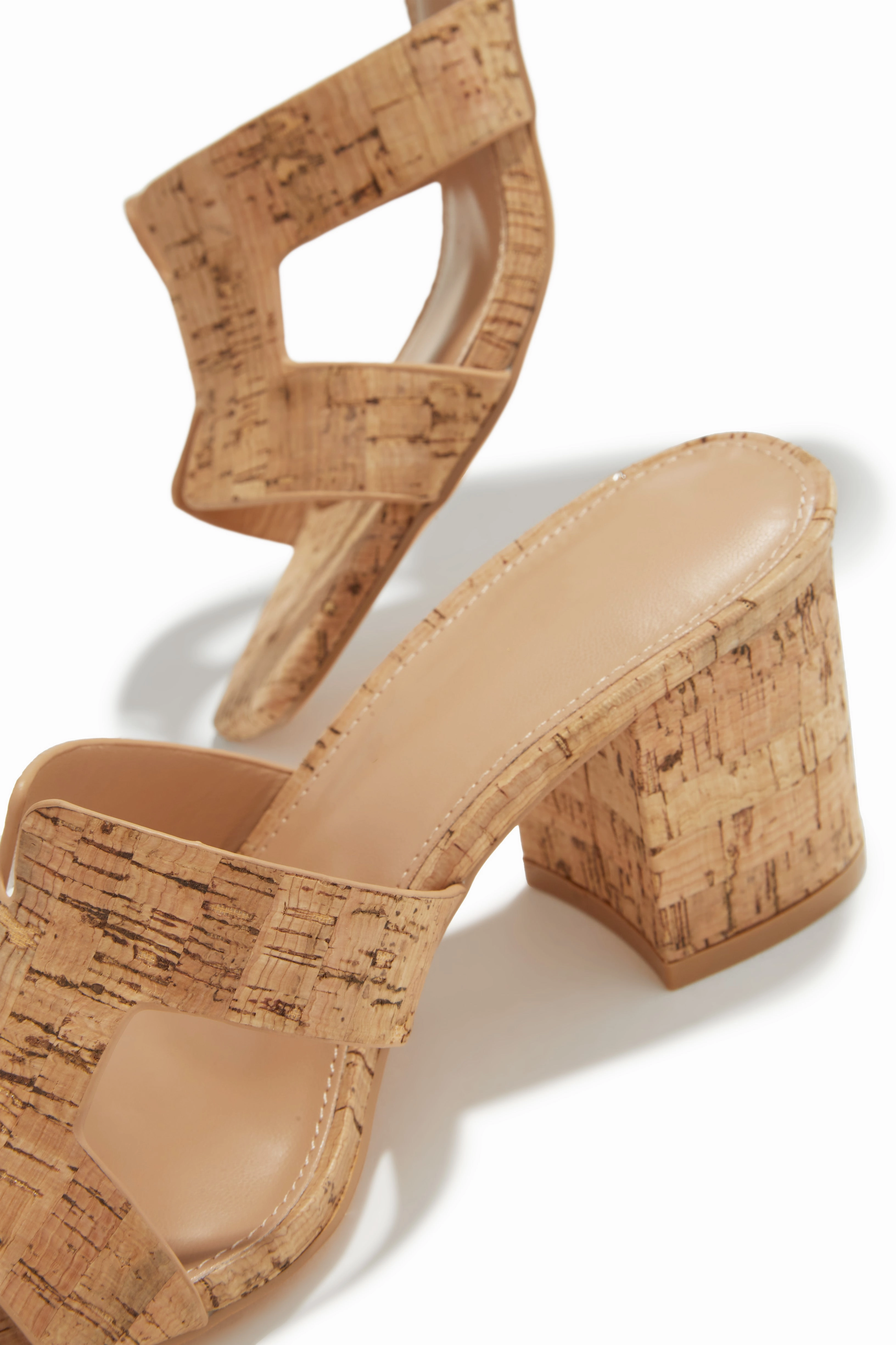 Carina Block Heel Mules - Cork