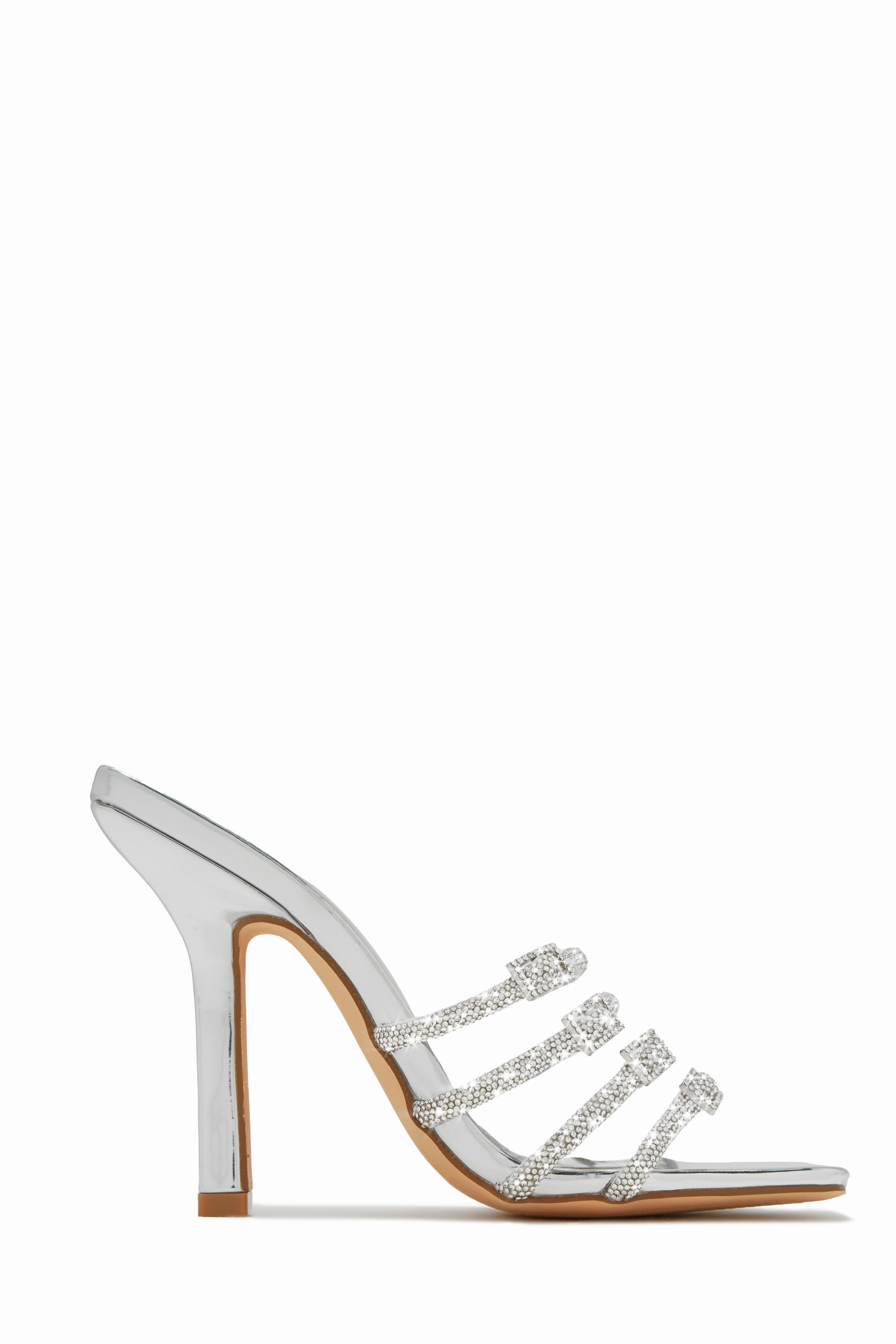 Champagne Taste Embellished High Heel Mules - Yellow