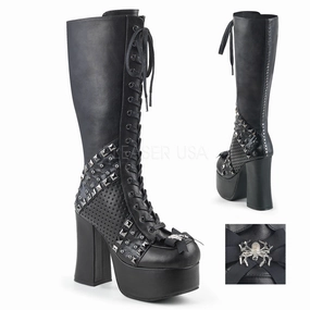 CHARADE-150  Black Vegan Leather