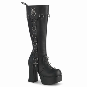 CHARADE-211  Black Vegan Leather