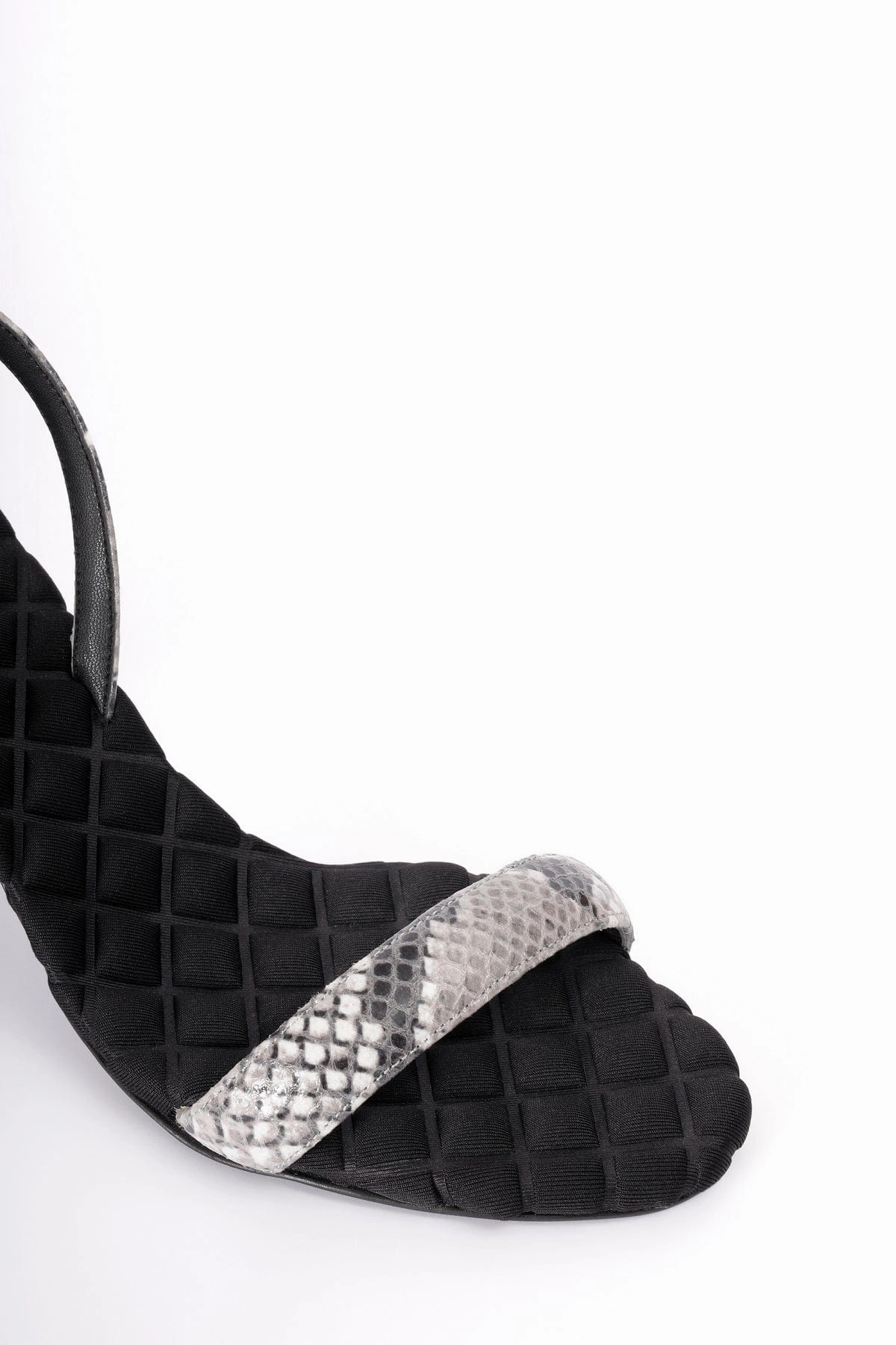 Claudia Vegan Cotton High-Heeled Slingback Sandals | Python