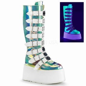 DAMNED-318  UV Green Shifting Glitter Vegan Leather