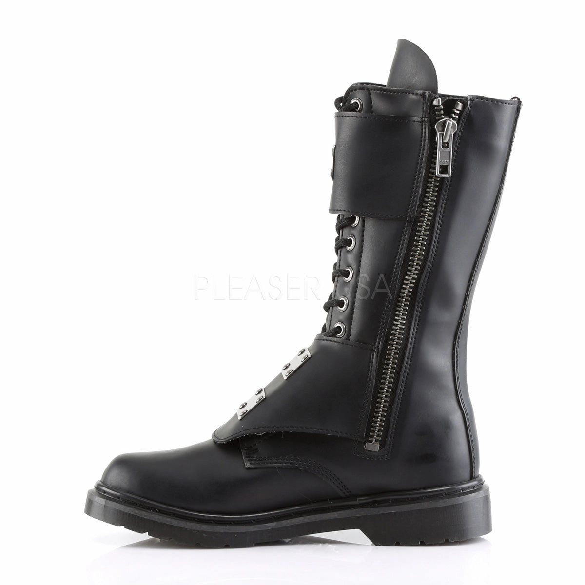DEFIANT-302  Black Vegan Leather