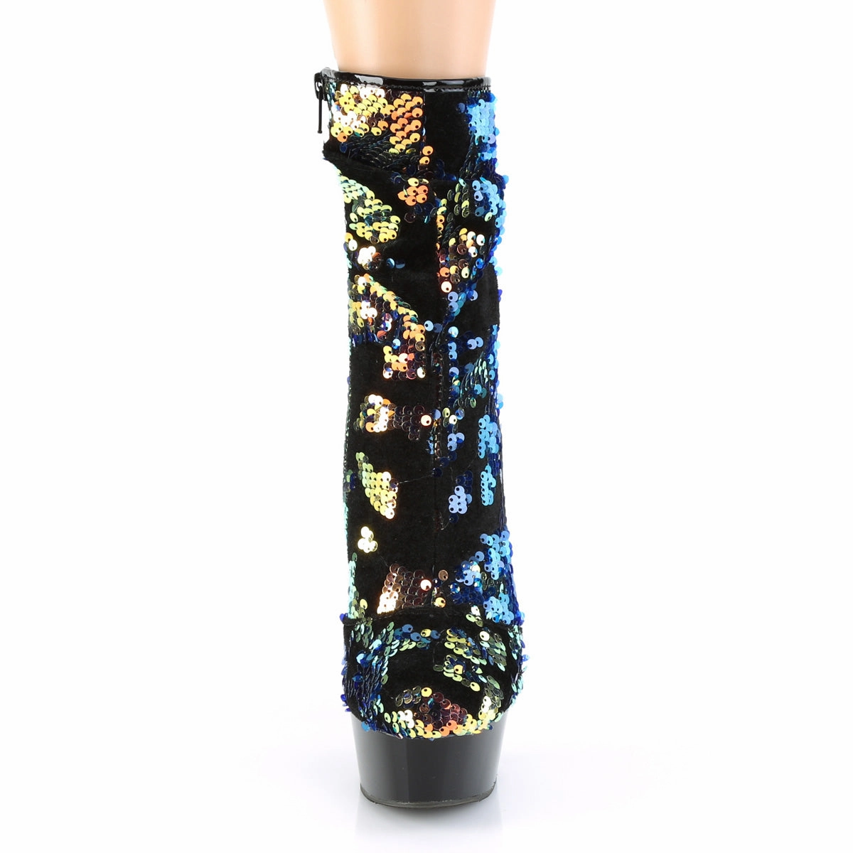 DELIGHT-1004  Blue Iridescent Sequins/Black