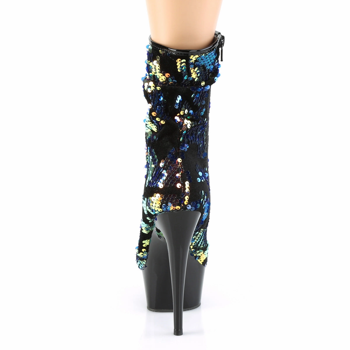 DELIGHT-1004  Blue Iridescent Sequins/Black