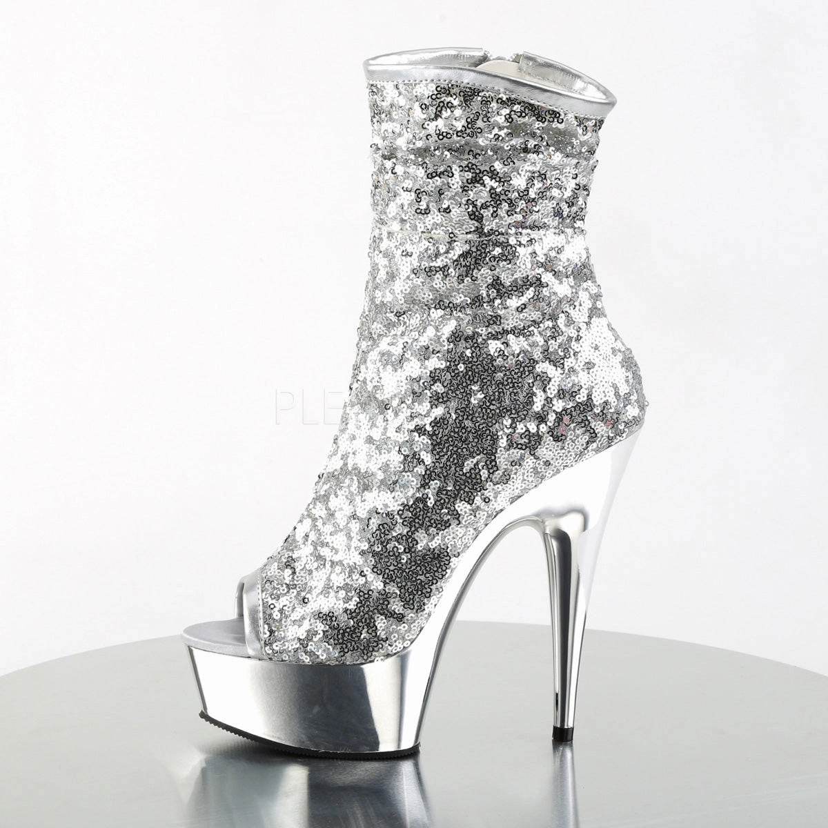 DELIGHT-1008SQ  Silver Sequins/Silver Chrome
