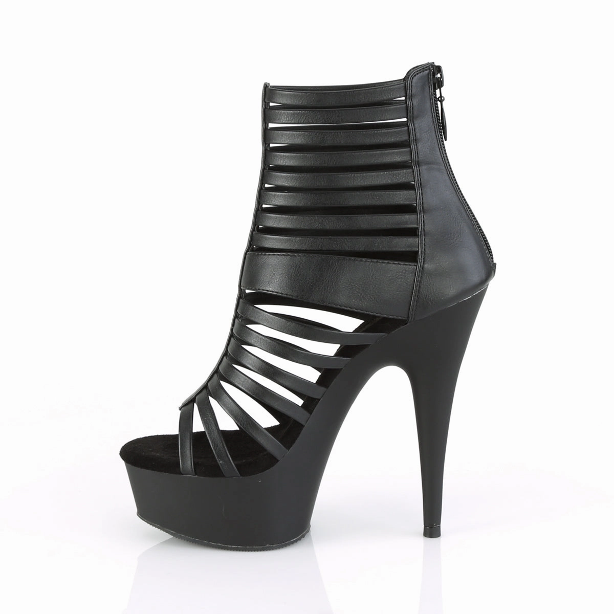 DELIGHT-600-26  Black Faux Leather/Black Matte