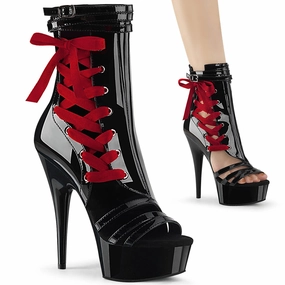 DELIGHT-600-36  Black Patent (Red Lace)/Black