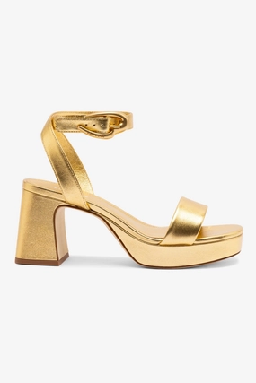 Dolly Verona Low Sandal In Gold Metallic Leather