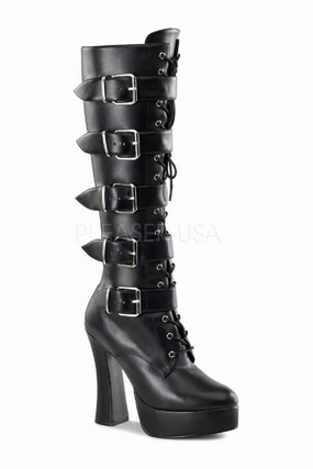 ELECTRA-2042 Platform Boot  | Black Faux Leather